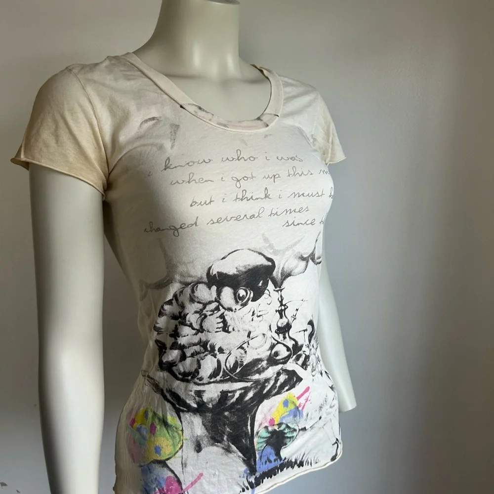 Graphic Print Cream T-Shirt small_4